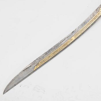 Yataghan, sword with scabbard, Ottoman.