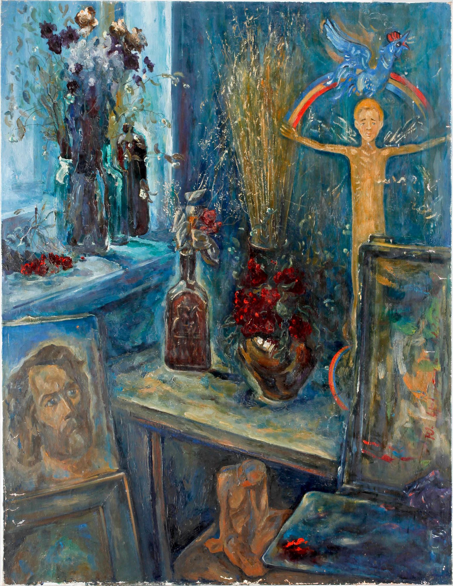 OKÄND KONSTNÄR, olja på duk, Ryssland. Sign a tergo.