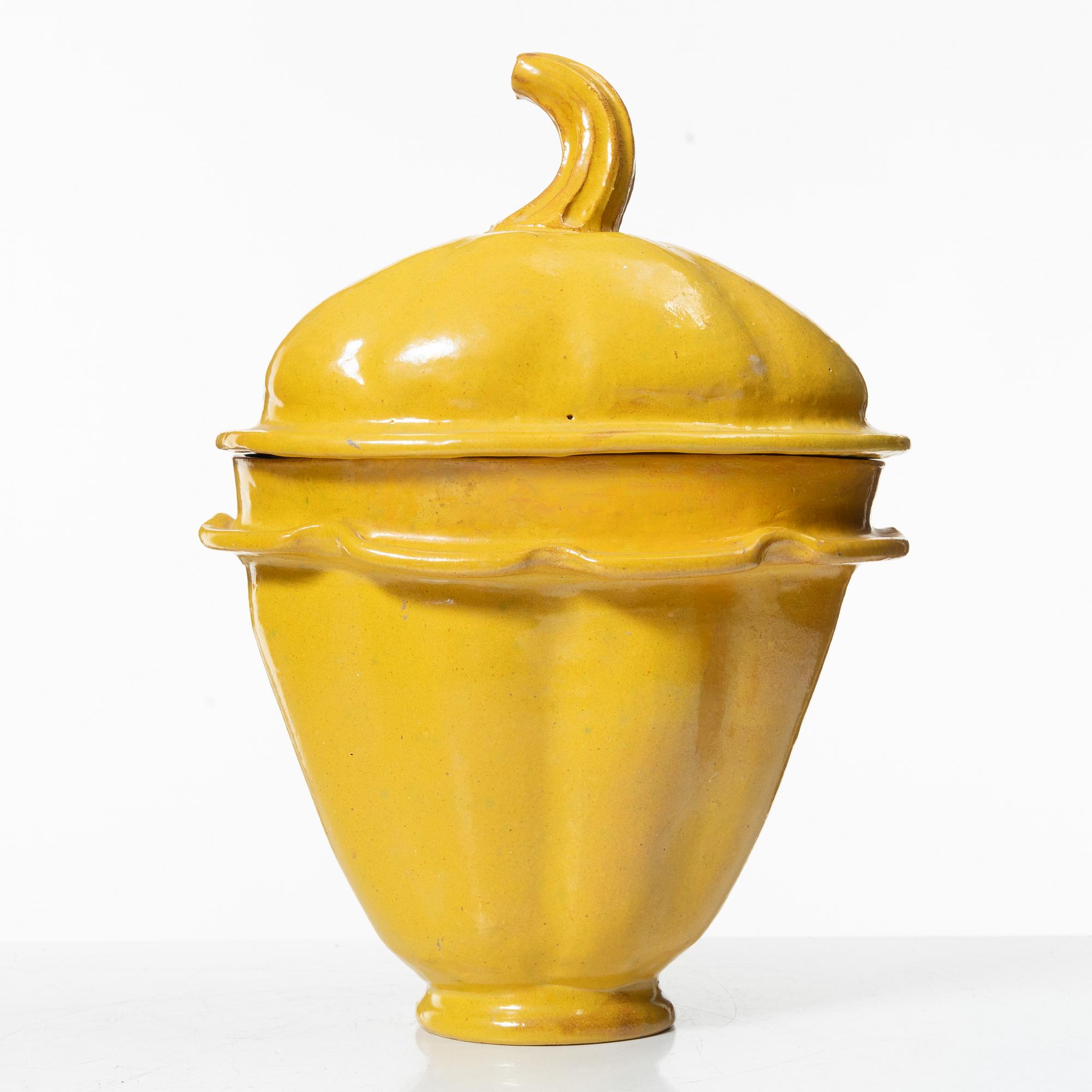 Allan Ebeling, skål med lock, och skålar, 2 st, glaserad keramik, Torshälla 1930-tal.