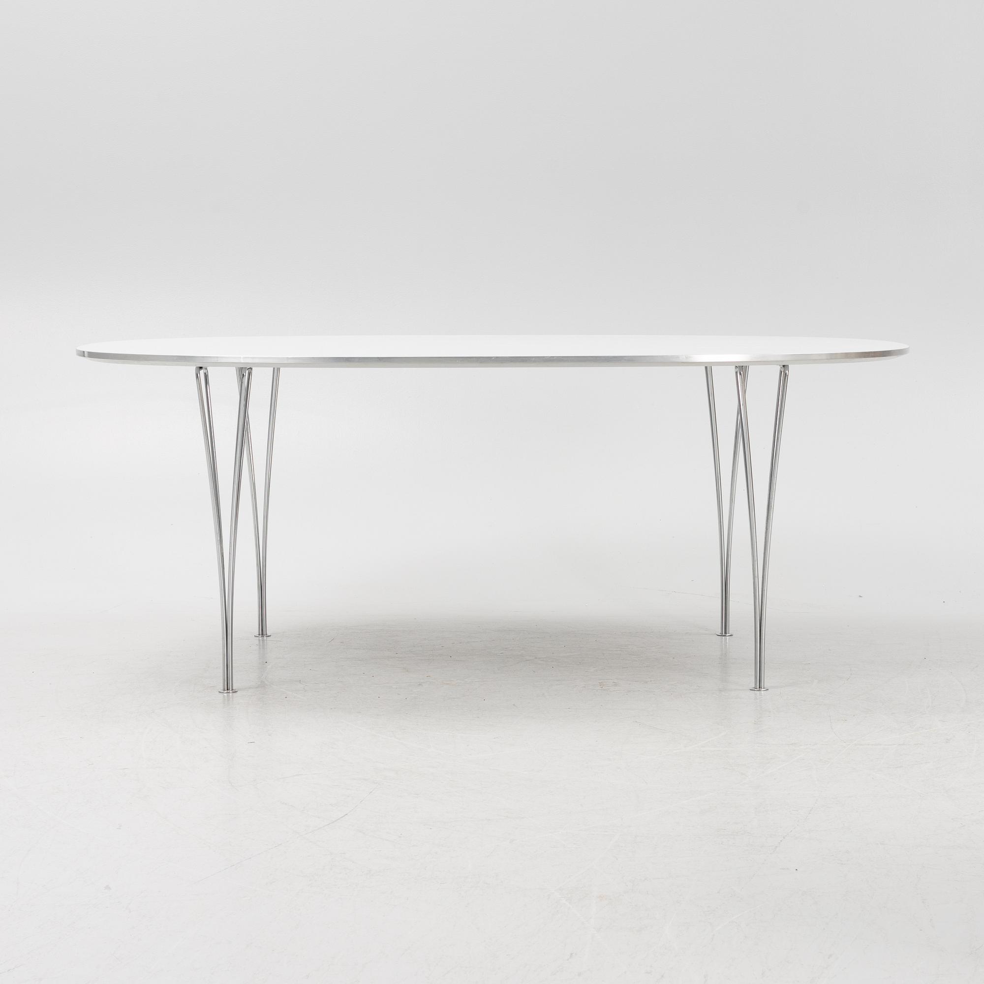Bruno Mathsson & Piet Hein, dining table, "Superellipse" Fritz Hansen, Denmark.