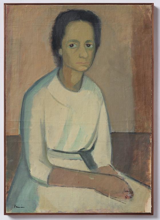 Vera Frisén, olja på uppfodrad duk, signerad.