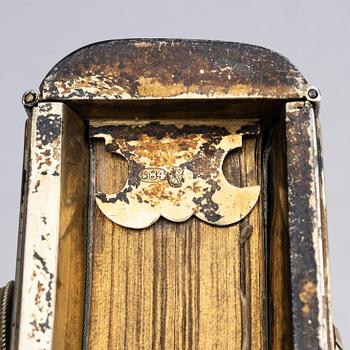 A Russian parcel-gilt silver book cover, mark of Sergei Vyerkovthyev, St. Petersburg 1873-1874.