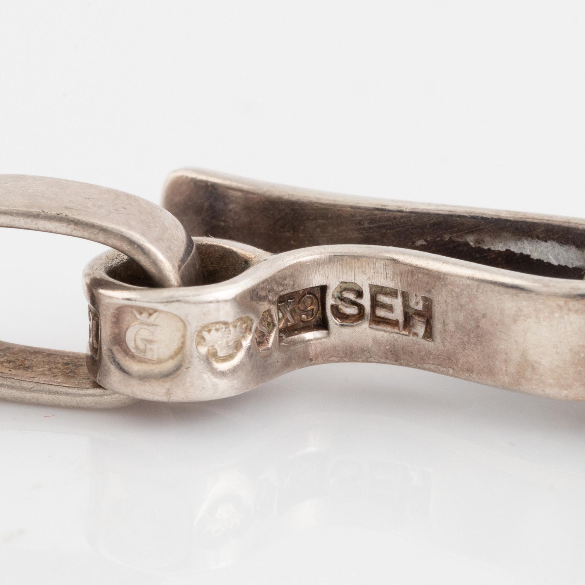 Sven-Erik Högberg, armband samt collier, silver.