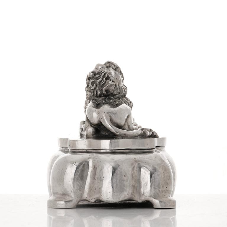 Anna Petrus, a polished pewter inkstand, Herman Bergman, Stockholm 1932.