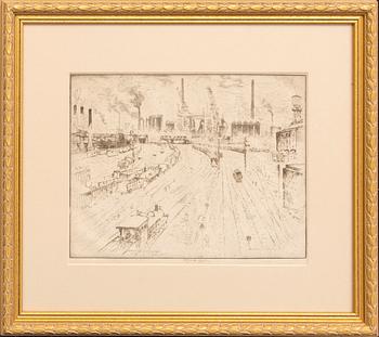 Joseph Pennell, etsning, signerad, 1910.