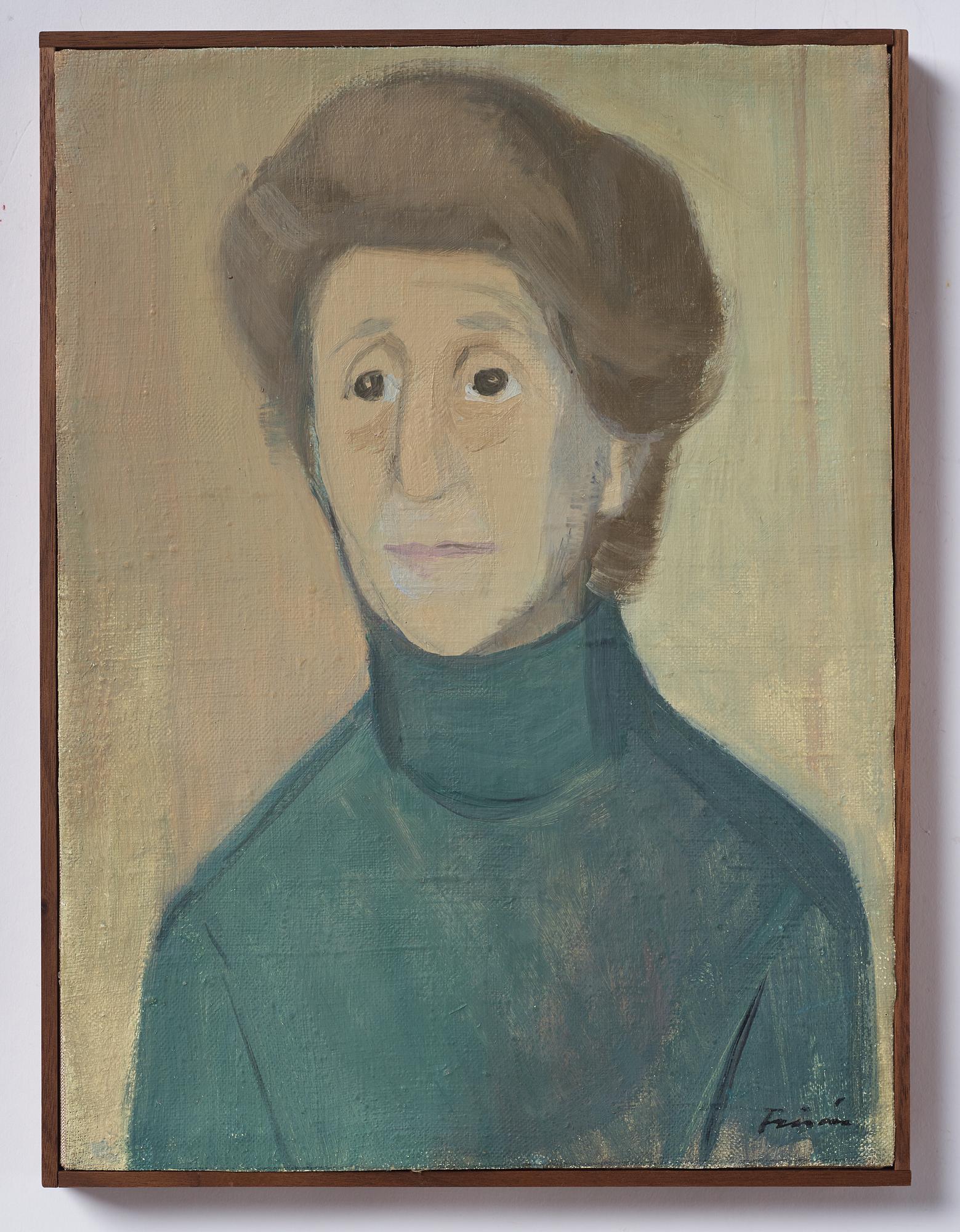 Vera Frisén, oil on relined canvas, signed.