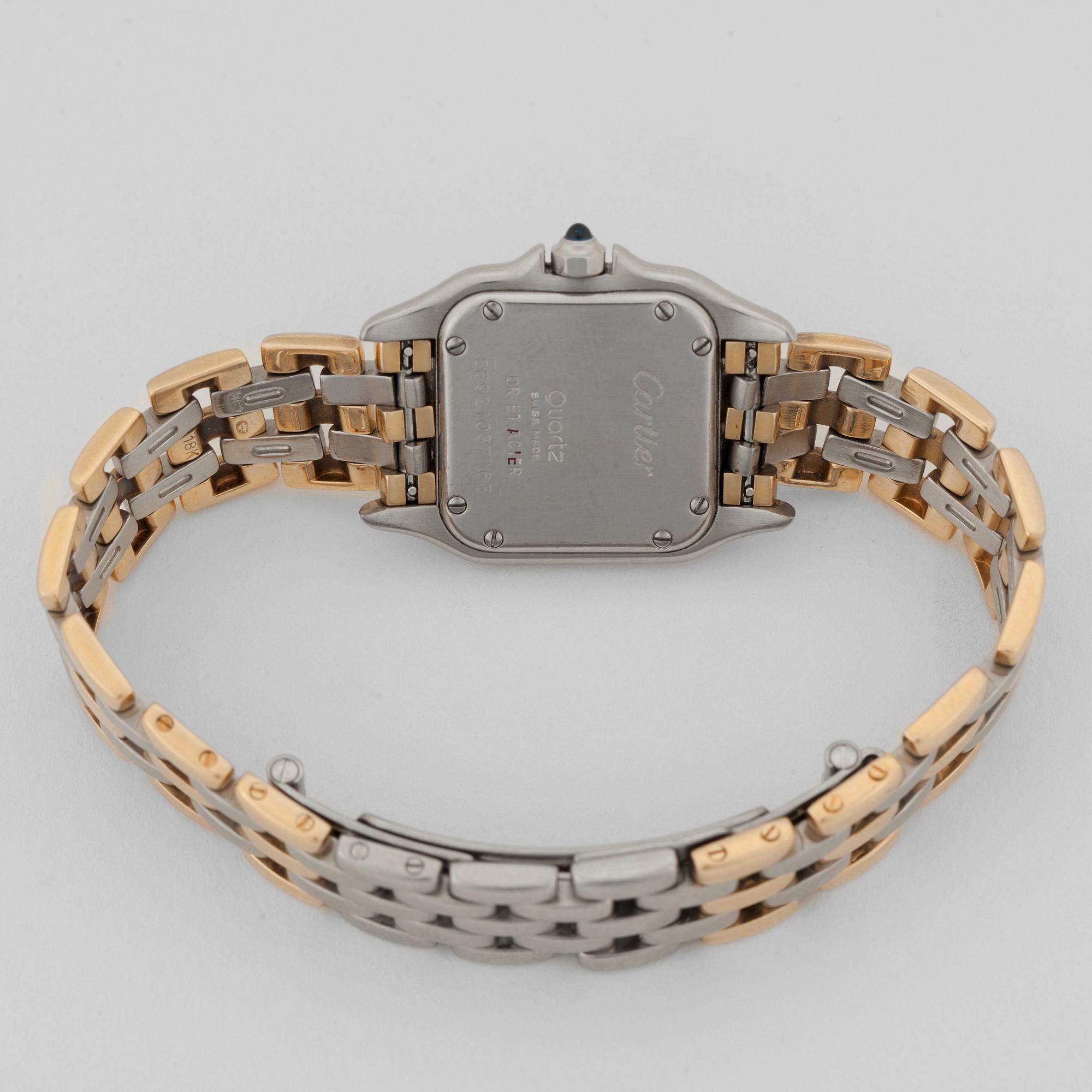 Cartier - Panthere. Steel / Gold. Quartz. 21x21mm. Box & Cert. 1987. Nr.66921037163.