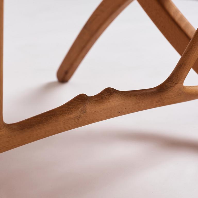 Hans J. Wegner, a pair of oak and rattan folding chairs 'JH-512', Johannes Hansen, Denmark 1950-60s.