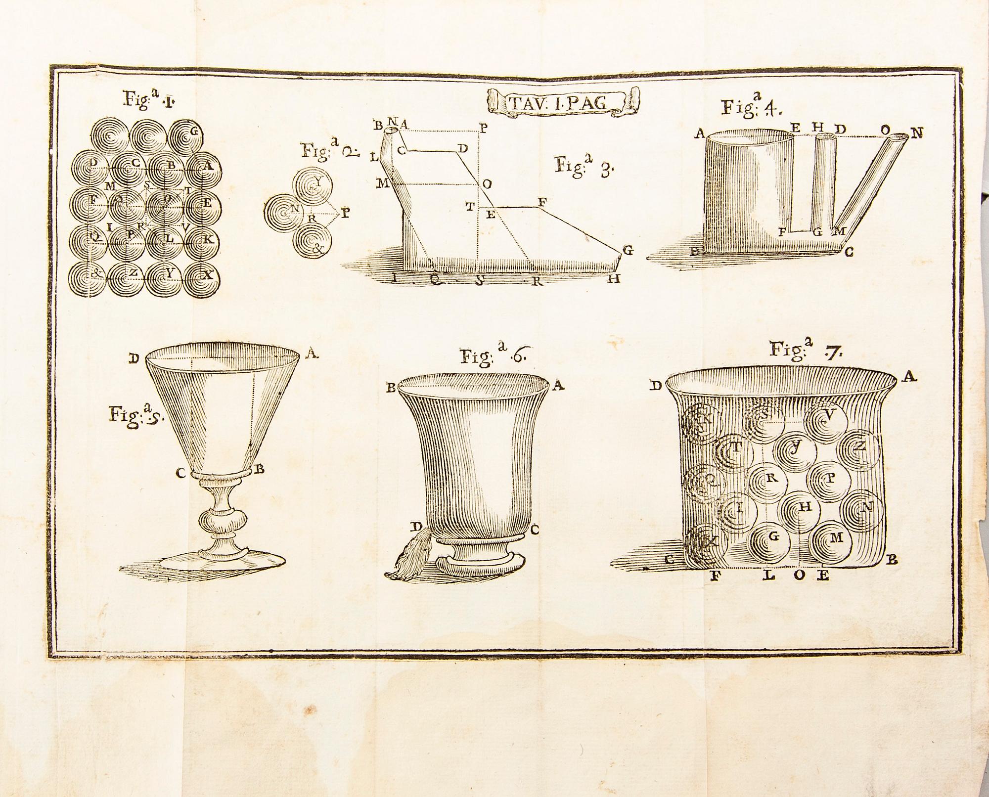 Domenico Guglielmini, book, hydrologiy, Bologna 1697, 15 engravings.