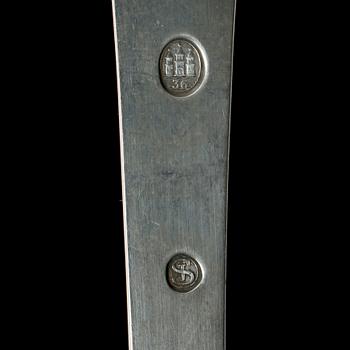 BESTICKDELAR 19 st, silver, Christian F. Heise, Jens Sigsgaard samt W&SS, Danmark, 1900-tal. Vikt 818 g.