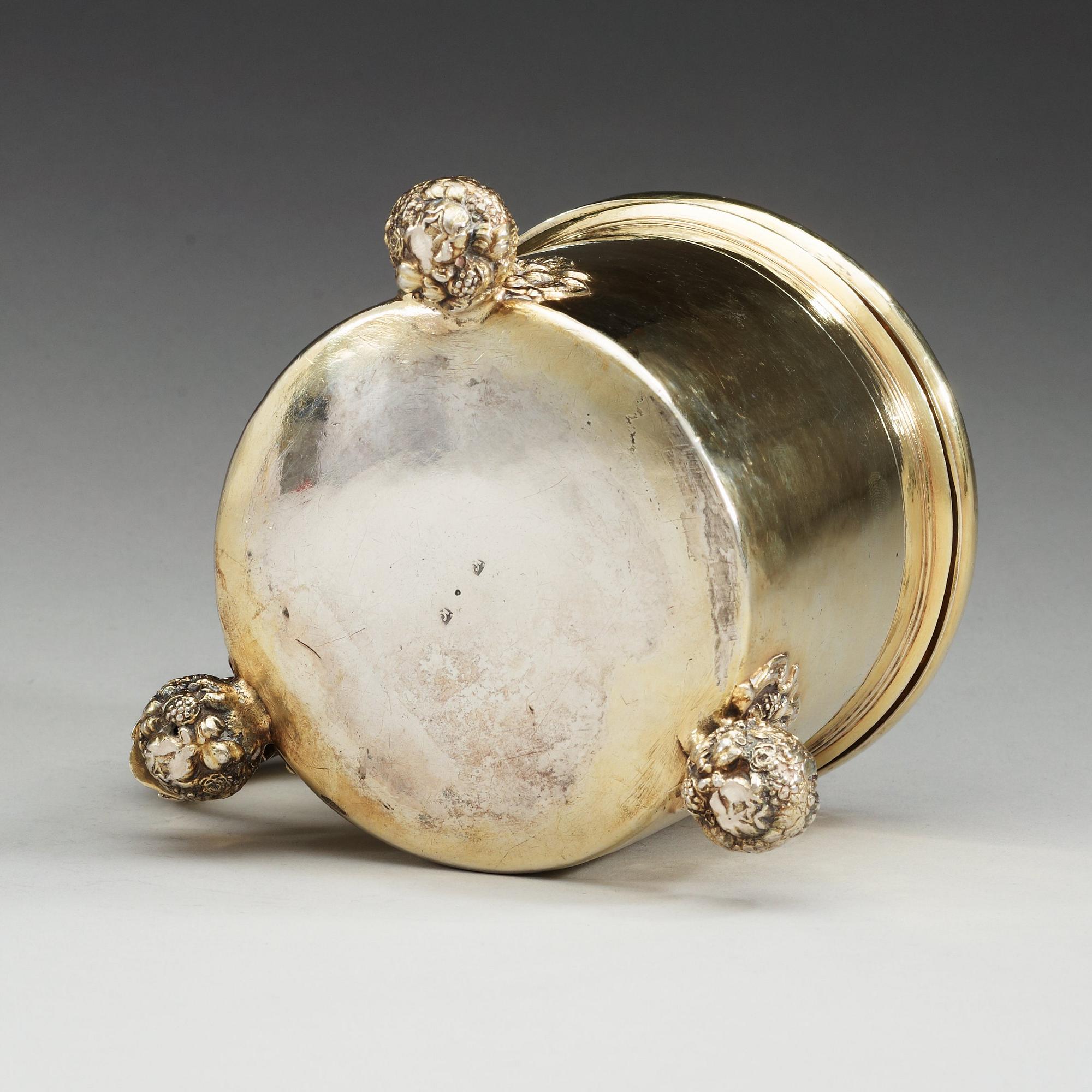 A Swedish 17th century silver-gilt tankard, makers mark of Jacob Garnier (Stockholm 1657-1659 and Strängnäs 1659-1680).