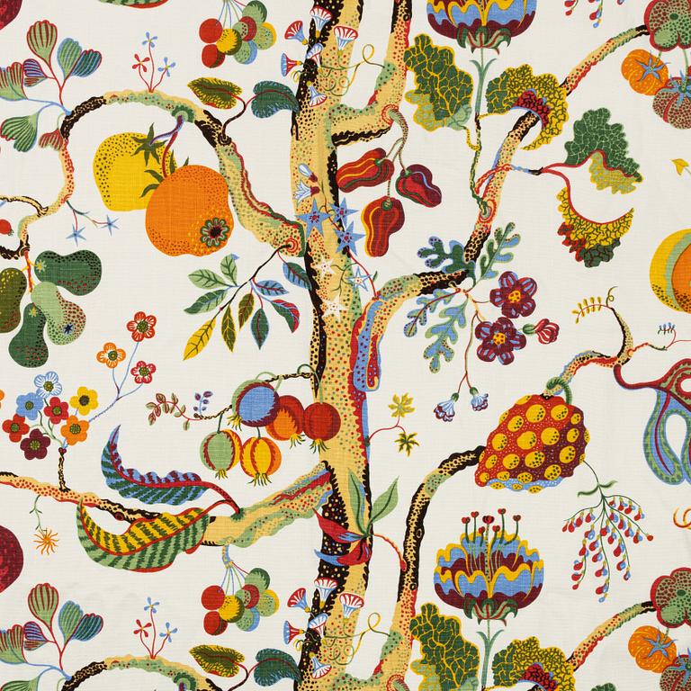 Josef Frank, a pair of linen 'Vegetable Tree' curtains, Svenskt Tenn.