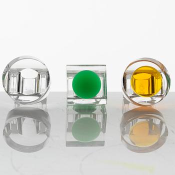 Siv Lagerström, three acrylic plastic rings, 1970s.