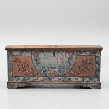 Chest, folk art, dated 1793.