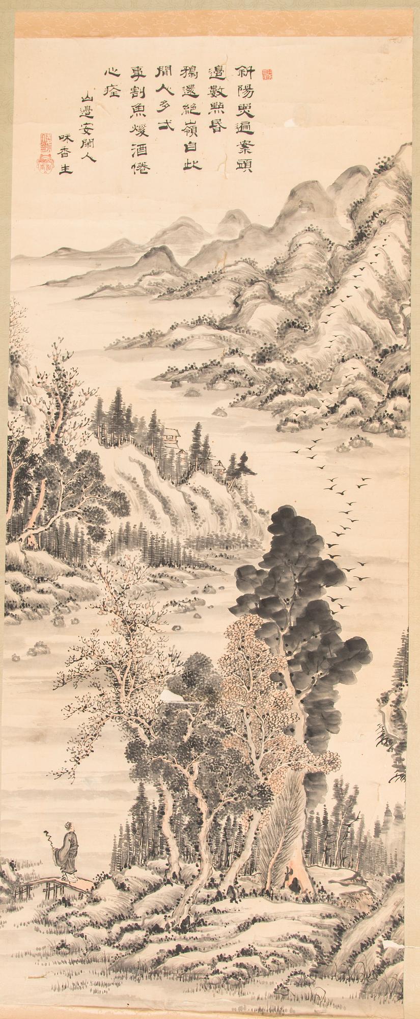 Rullmålning, oidentifeirad konstnär, Japan 1900-talets första hälft.