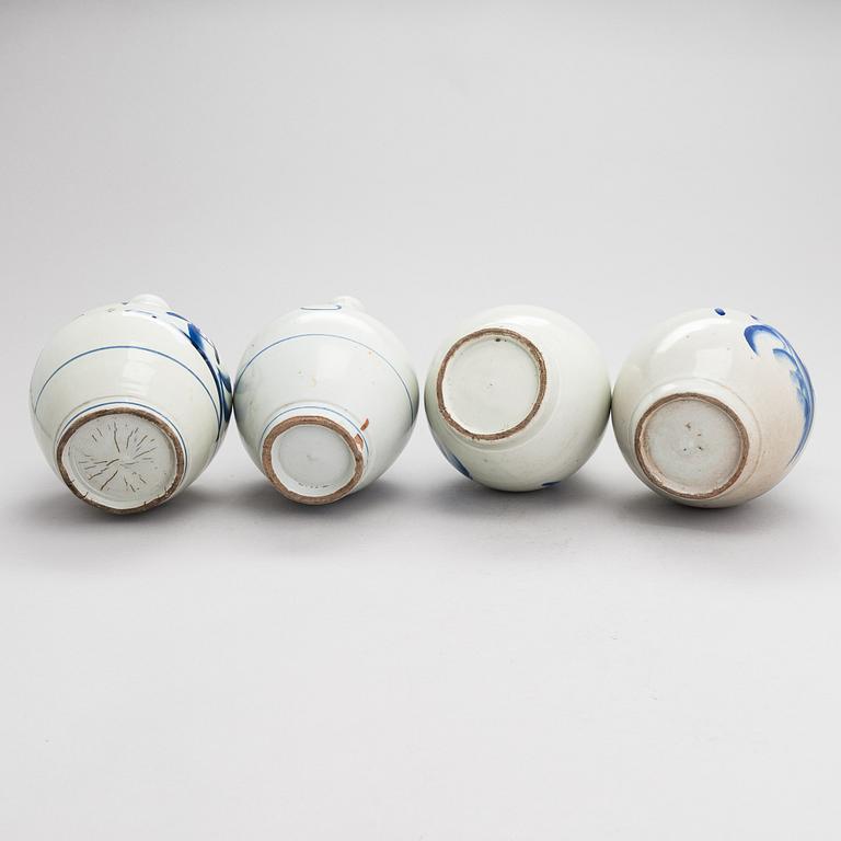 Seven ceramic sake bottles, Japan, the first half of the 20th century.