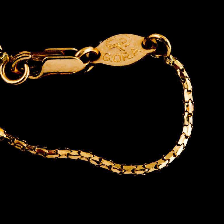 HÄNGE, 18k guld med gula fasettslipade safirer, 4,80 ct. Vikt 11 g.