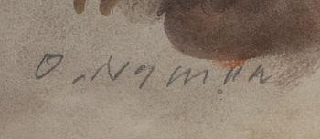 OLLE NYMAN, gouache. Signerad.