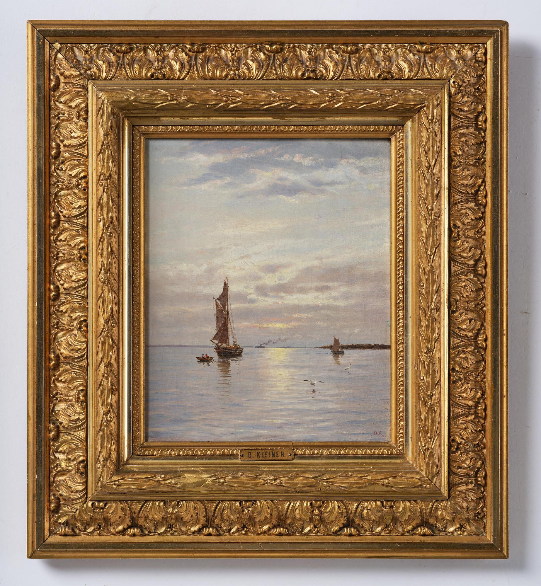 Oscar Kleineh, Skiff on a calm sea.