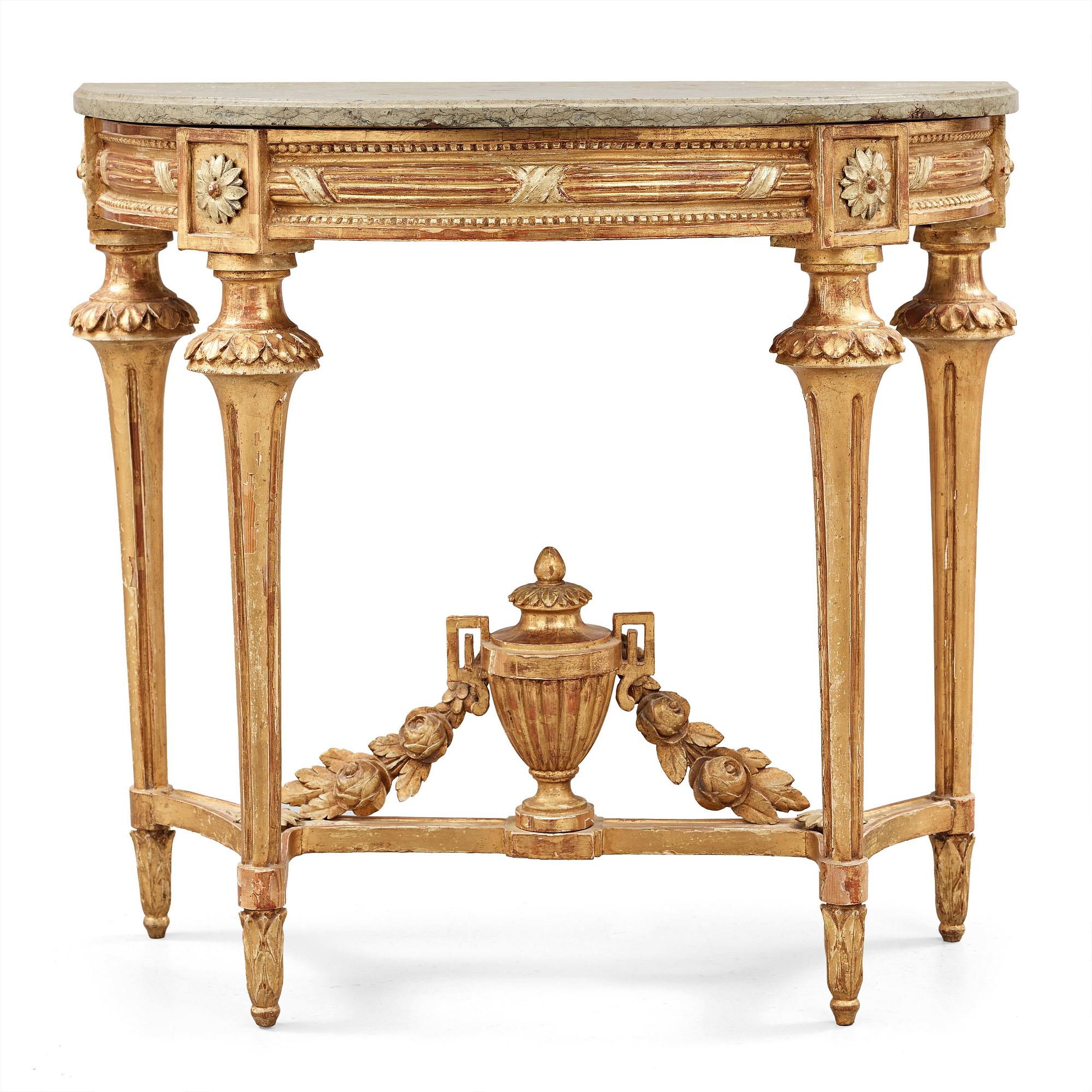 A Gustavian late 18th century console table.