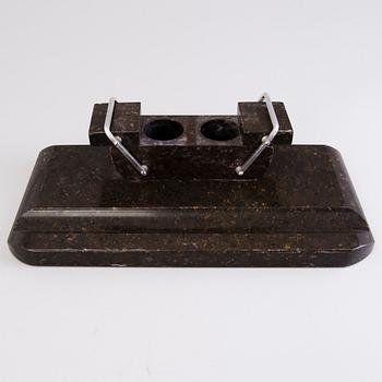 INKSTAND, possibly granite, first half of 20th century.