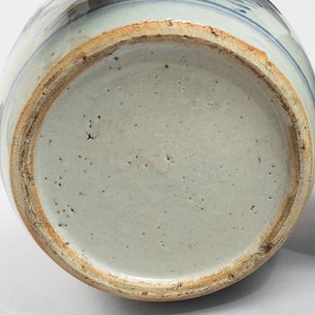Two blue and white porcelain ginger jars, Qing dynasty, China, 19th century.