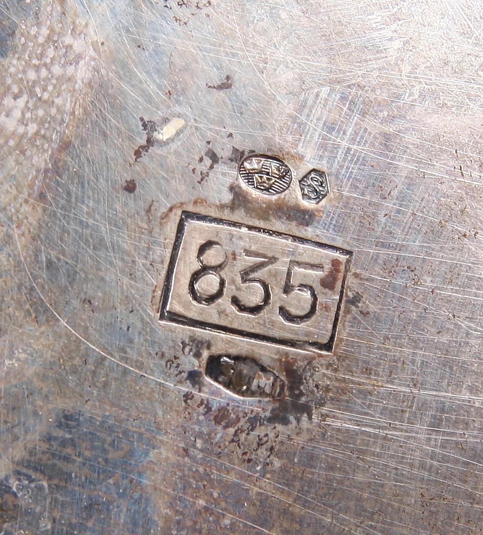 KAFFESERVIS, 3 delar, silver, rokokostil, Tyskland. Tot vikt ca 1395 gram.