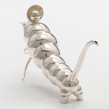 A sterling silver liquor decanter "Caterpillar". Ru Runeberg 2015.