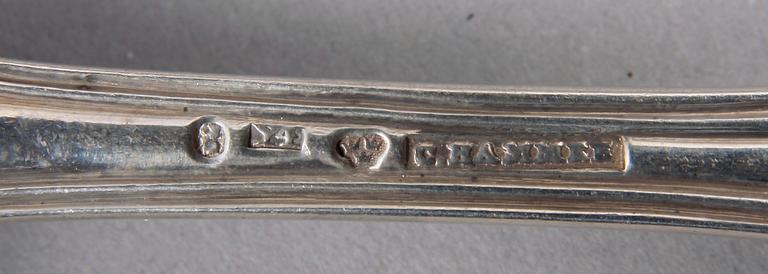 BESTICKSERVISDELAR, ca 70 delar, silver, "Olga". 1800/1900-tal.