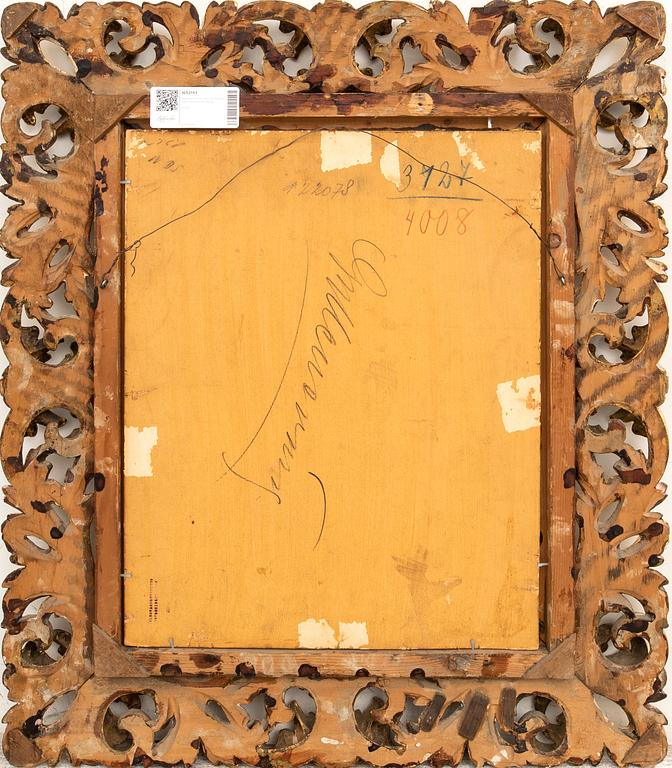 Unknown artist 19th century, Interior with man reading a newspaper.