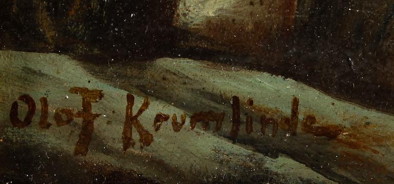 OLOF KRUMLINDE, olja på pannå, sign.