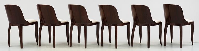MATSALSGRUPP, 8 delar, art deco, troligen Frankrike, 1930-tal.