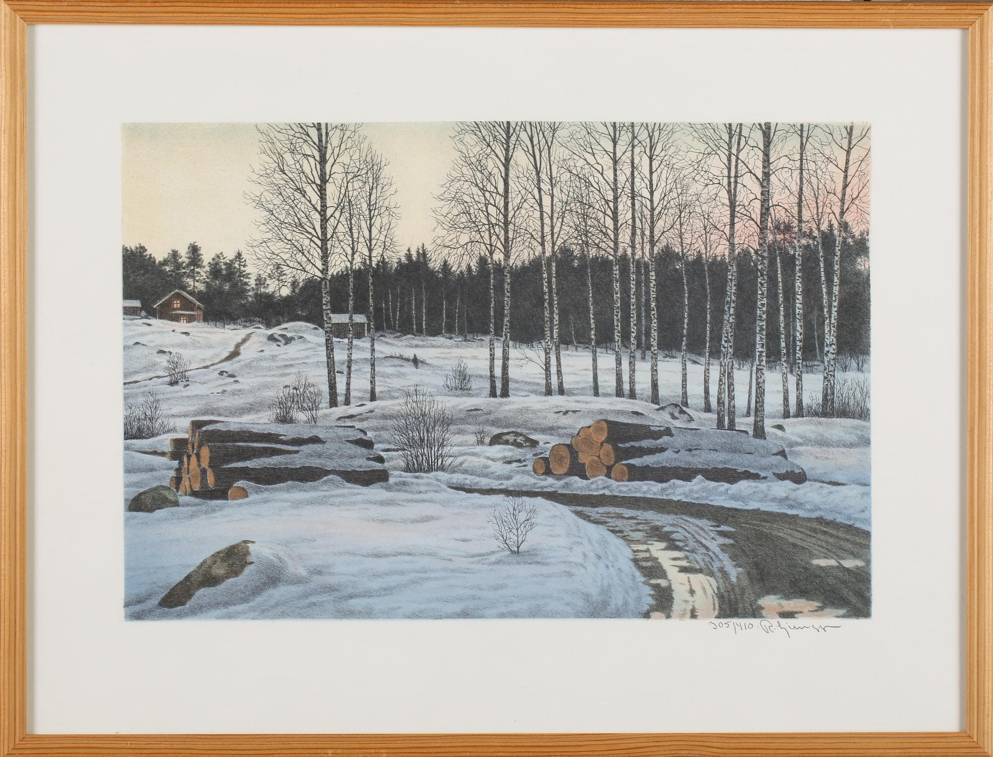 REINHOLD LJUNGGREN, 3 st, färglitografier, signerade och en av dem numrerade.