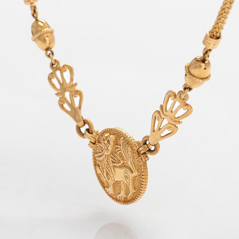 Kalevala Koru, An 18K gold necklace 'Sun Lion', Helsinki 1998.