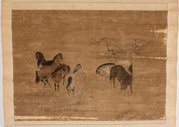 A chinese hanging scroll, ink and colour on paperUnidentified artist, presumably 19th Century.