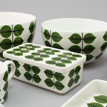 STIG LINDBERG, servisdelar, 20 delar, "Berså", porslin. Gustavsberg, 1900-talets andra hälft.