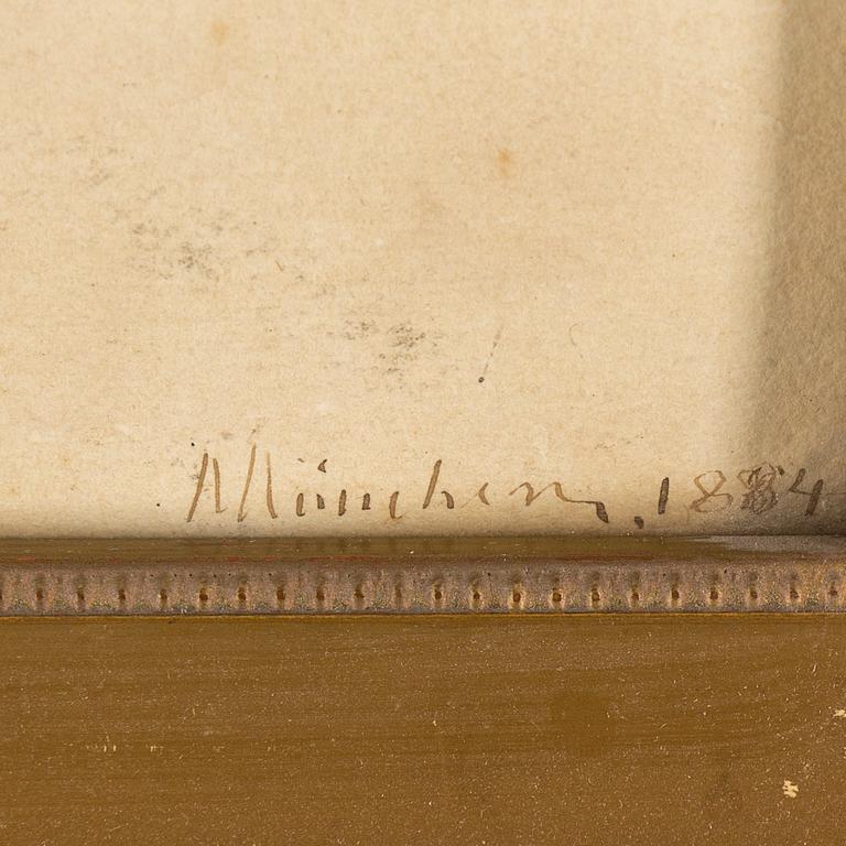 FRANS WILHELM ODELMARK, akvarell, signerad och daterad München 1884.