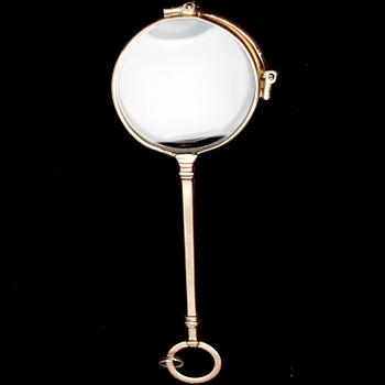 LORNJETT, guld 14K, med glas, finska stämplar, 1926.