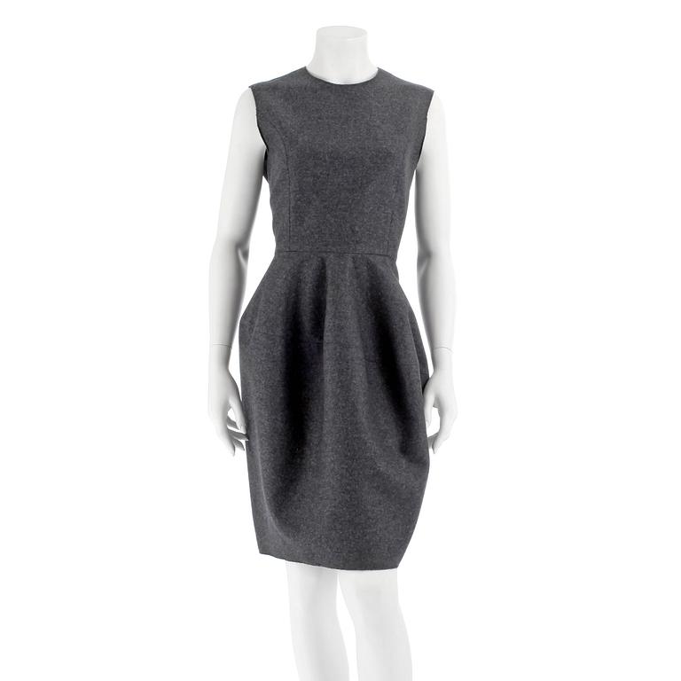 YVES SAINT LAURENT, a grey wool dress.Size 38.