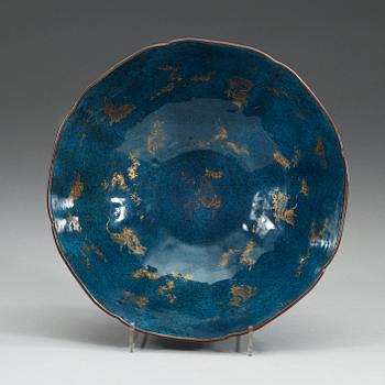 A powder blue bowl, Qing dynasty, early 18th Century.
