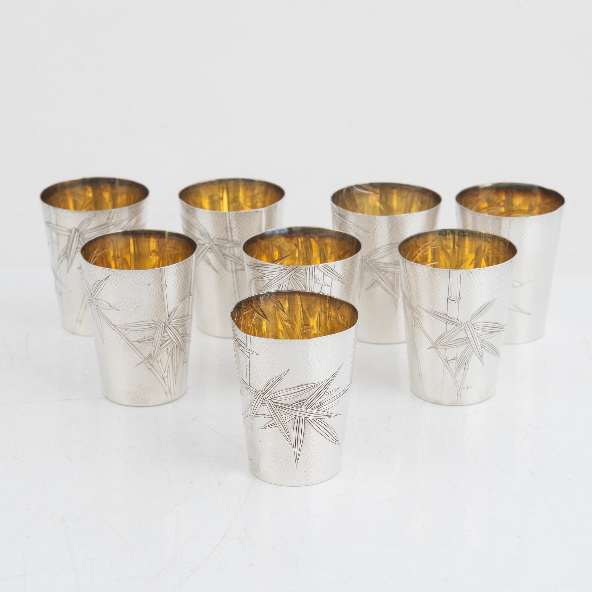 A ten-piece silver cocktail set, Yamato Bros & Co, Kobe, Japan, first half of the 20th century.