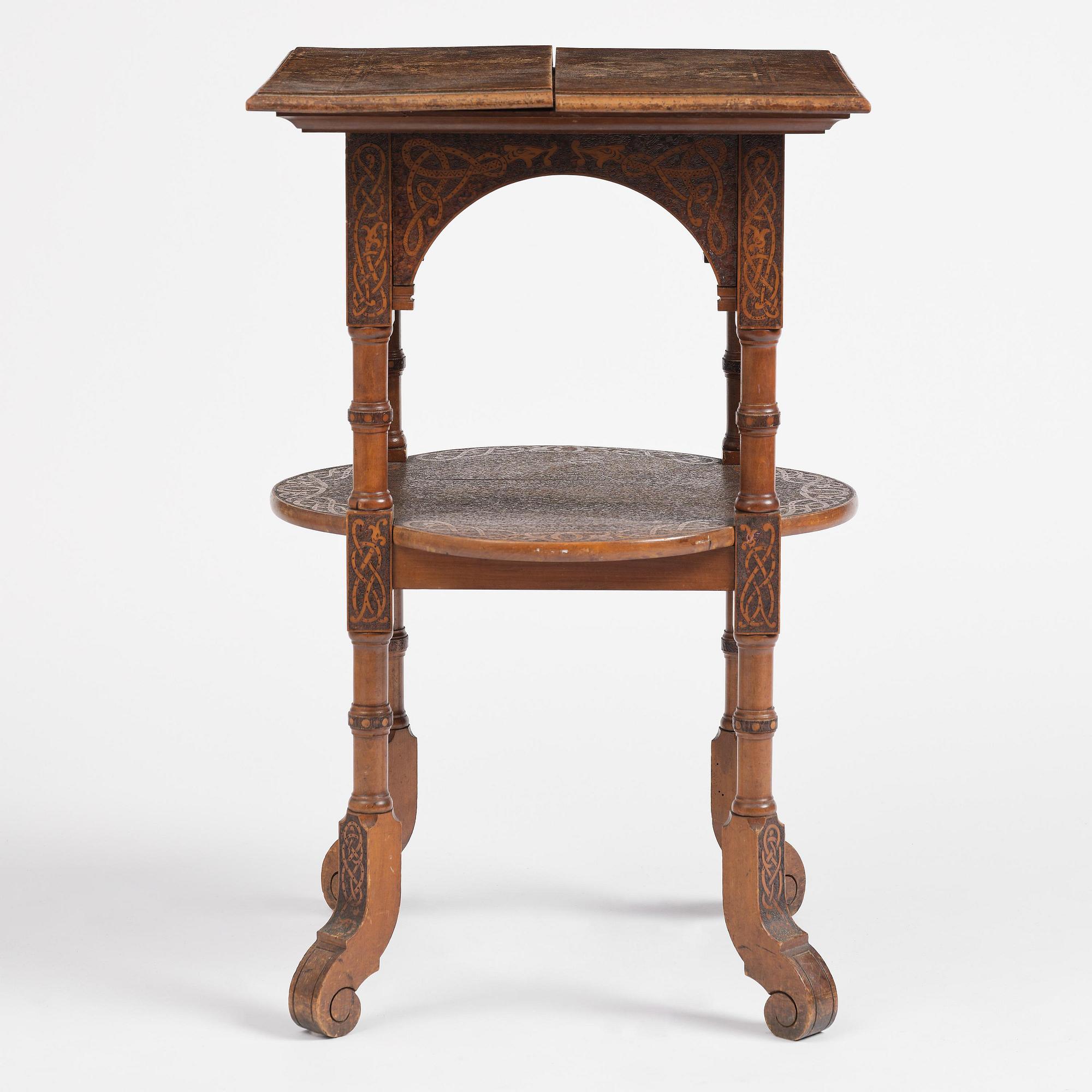 Table, probably Norway, Old Norse style, late 19th century.