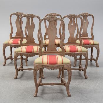 A set of six rococo style chairs, second half of the 20th century.