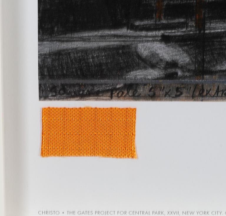 Christo & Jeanne-Claude, Offset in colours, with fabric application, signed Christo in pencil.