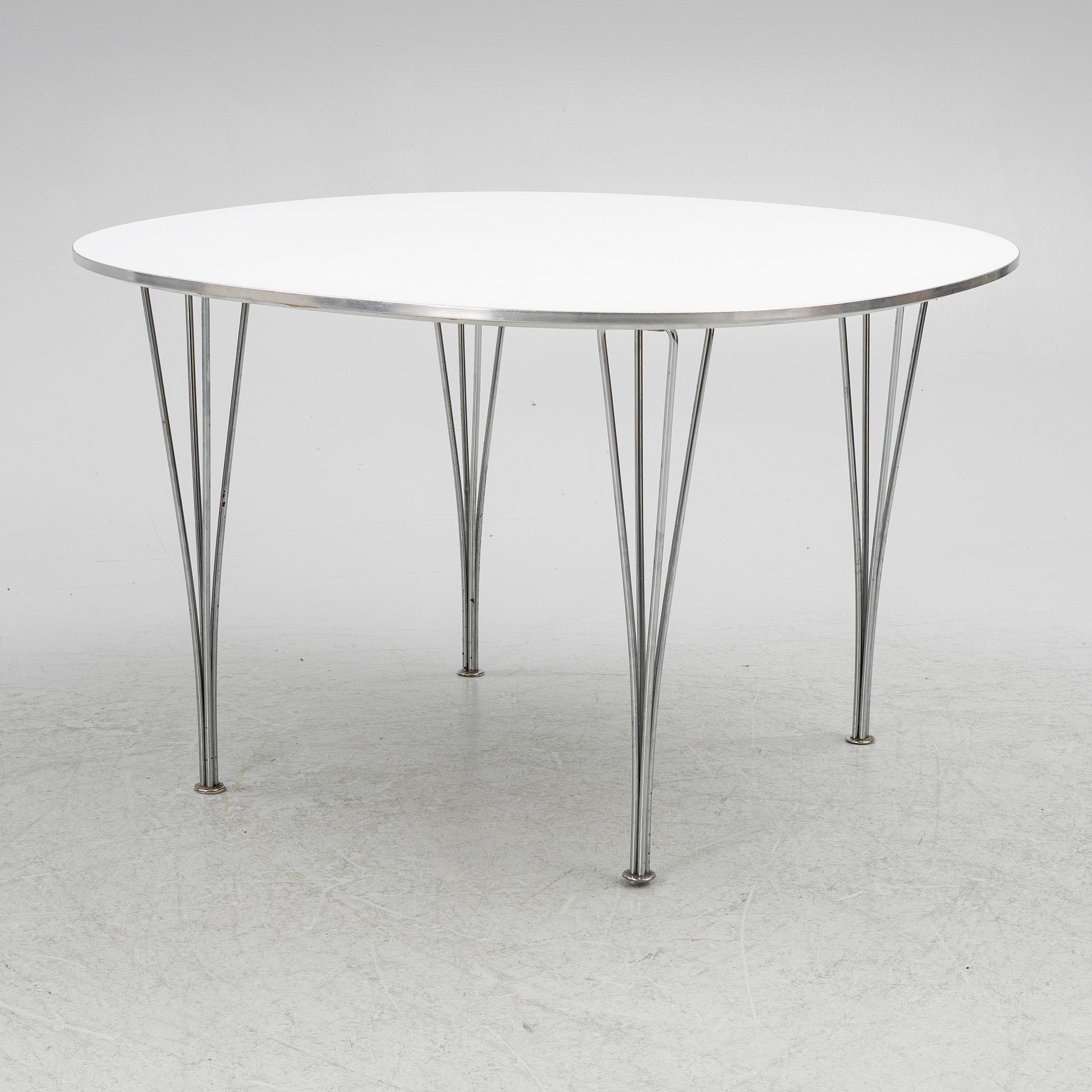 Bruno Mathsson & Piet Hein, a 'Supercircle' dining table, Fritz Hansen, Denmark.