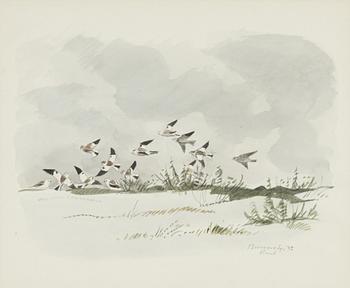 Gunnar Brusewitz, watercolour, signed and dated Öland -72.
