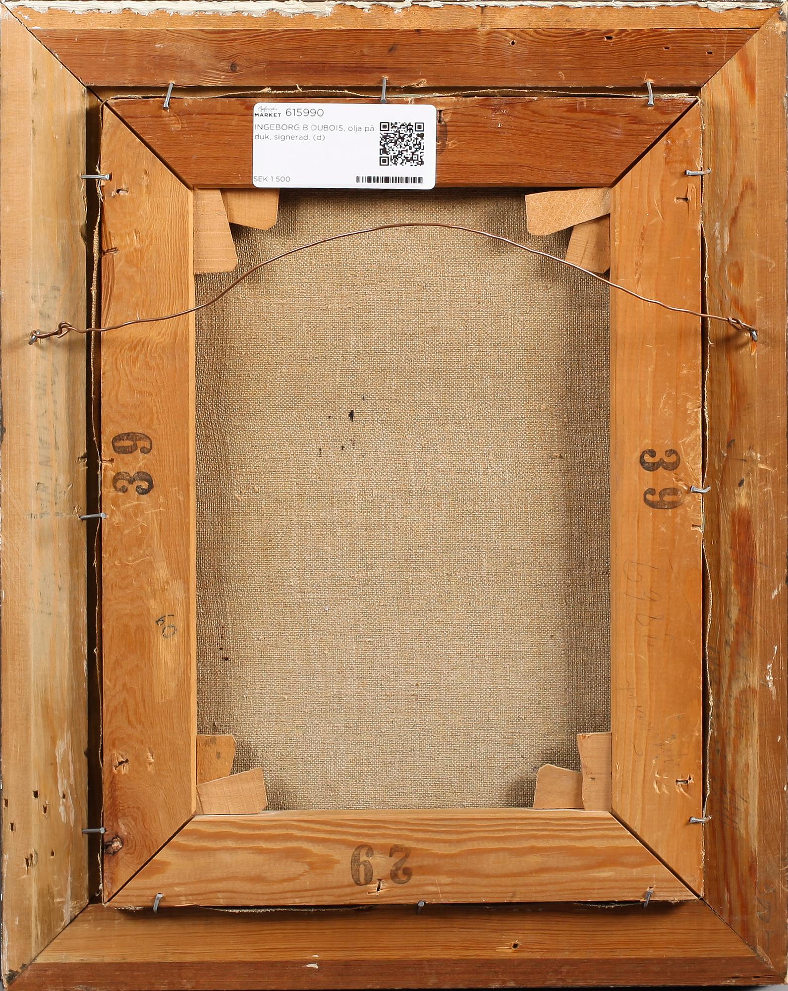 INGEBORG B DUBOIS, olja på duk, signerad.