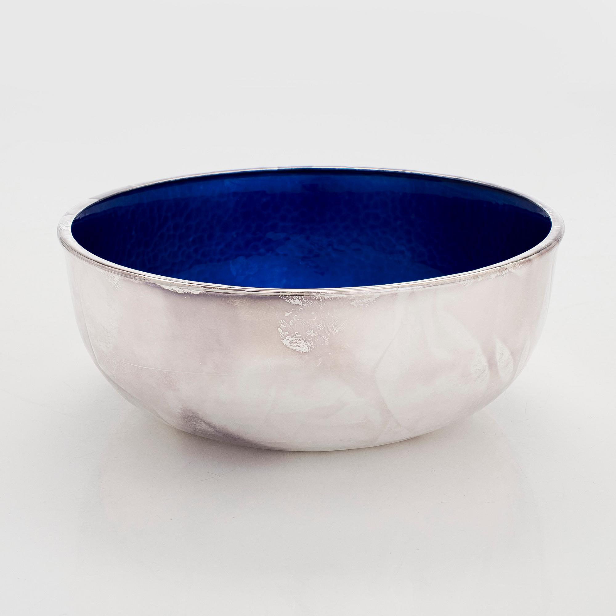 A sterling silver and enamel bowl, maker's mark of A. Tillander, Turku 2005.