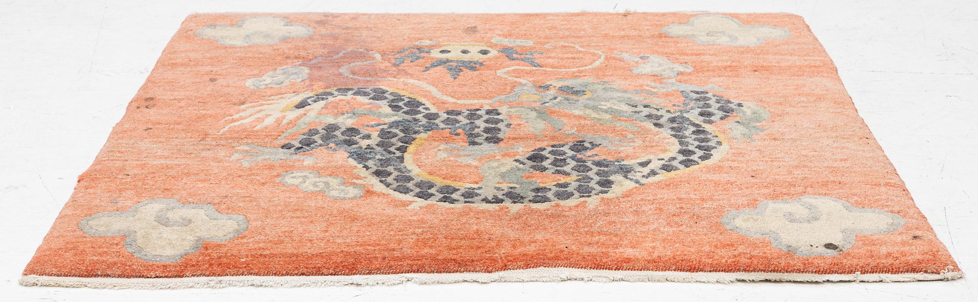Rug, Old Tibet, approx. 83 x 91 cm.