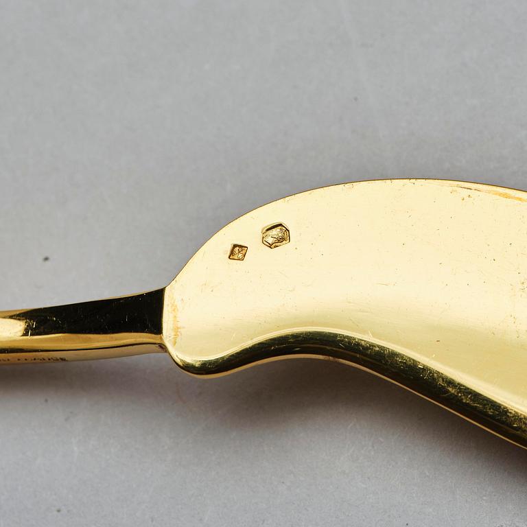 Arman (Armand Pierre Fernandez), A gilded sterling silverware set, model 'Violin', 116 pieces, Tétard Frères, Paris, France 1973, no 12/99, design Arman.